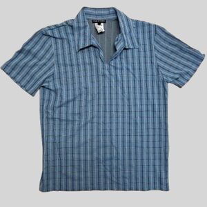Men's Blue Plaid Casual Button Down Shirt